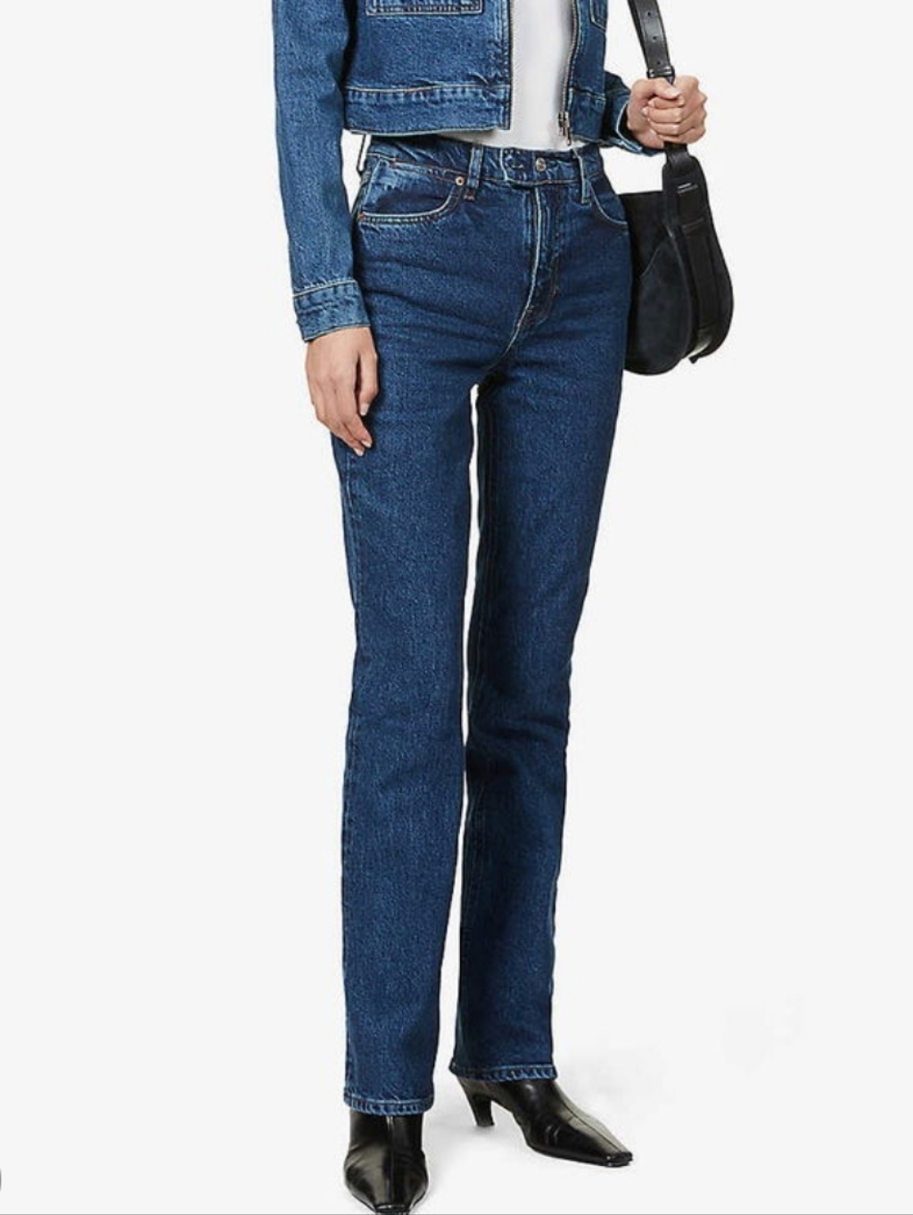 Reformation Donna High Rise Bootcut In Dark Blue Denim